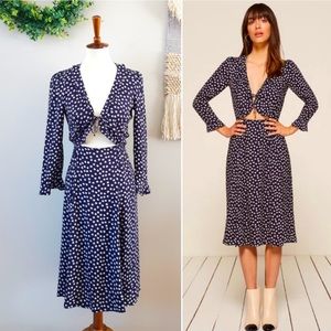 Reformation Floral Heidi Dress - Blue Daisy